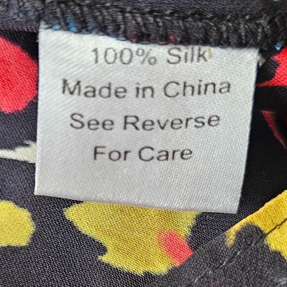 Parker Long Sleeve  Cold Shoulder 100% Silk Blouse Top S Floral - Picture 8 of 9